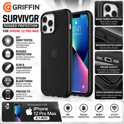 Griffin survivor custodia nera - custodia,